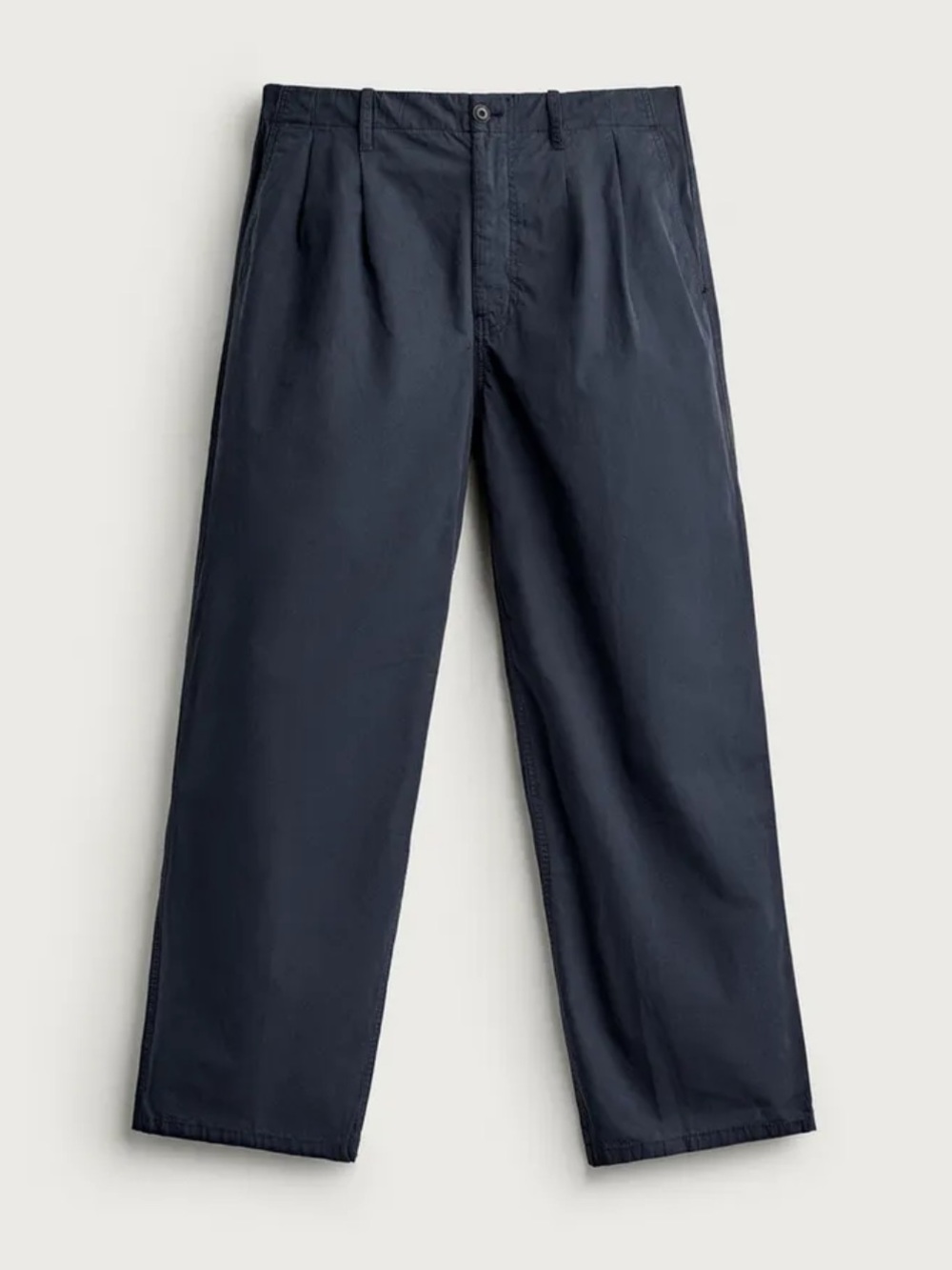 Zara Men's Pleated Pants Size 31x29 Navy Blue Mid Rise Stretch Cotton Preppy
